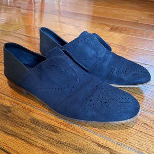 Fratelli Rossetti Navy Soft Suede + Leather Slip-On - Size 38 IT (8 US) Women's